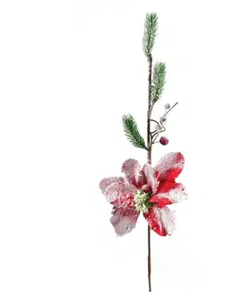 Vánoční dekorace Dekorační květina Zasněžená magnolie, 60 cm