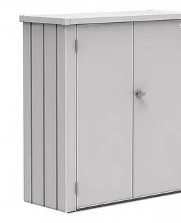 Úložné boxy Biohort Skříňka na terasu Biohort Romeo M 132 x 57 x 140 (stříbrná metalíza) M (3 krabice)