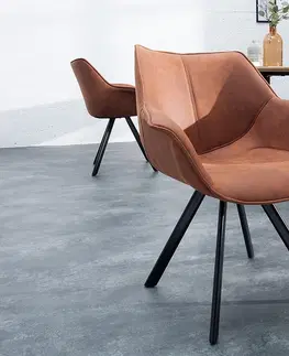 Luxusní jídelní židle Estila Designová židle Dutch Retro antická hnědá