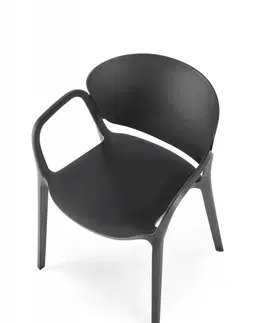 Jídelní sety Stohovatelná jídelní židle K491 Halmar Černá