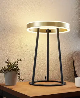 Stolní lampy Lucande Lucande Seppe LED stolní lampa mosaz
