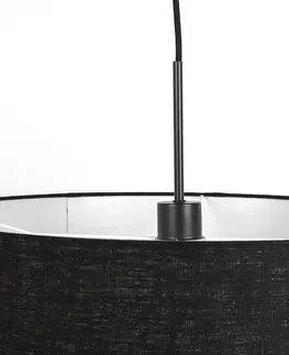 Zavesna svitidla Moderní závěsná lampa černá s černým odstínem 50 cm - Combi 1