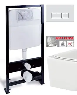 WC sedátka PRIM předstěnový instalační systém s chromovým matným tlačítkem  20/0040+ WC INVENA TINOS  + SEDÁTKO PRIM_20/0026 40 NO1