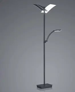 Stojací lampy HELL LED stojací lampa Dual s lampou na čtení, černá