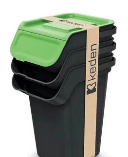 Odpadkové koše Prosperplast Sada 3 odpadkových košů KADDI s filtrem 3 x 25 L černá