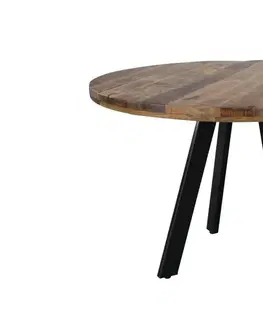 Jídelní stoly LuxD 21518 Kulatý jídelní stůl Thunder, 120 cm, mango závěsné svítidlo