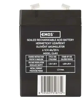 Akumulátory EMOS Bezúdržbový olověný akumulátor 6V 4Ah pro svítilny 3810 1201000100