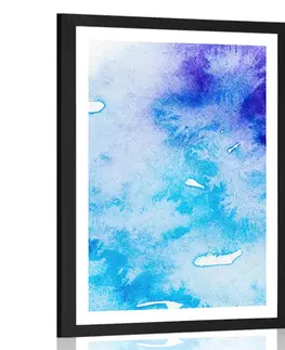 Abstraktní a vzorované Plakát s paspartou modro-fialové abstraktní umění