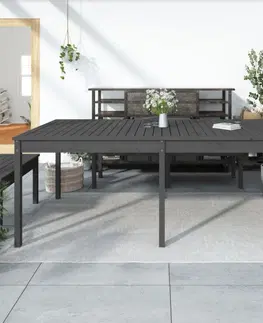 Zahradní stolky Zahradní stůl šedý 203,5 x 100 x 76 cm masivní borové dřevo