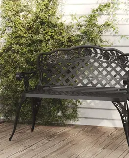 Zahradní lavice Zahradní lavice 108 cm litý hliník Dekorhome Černá