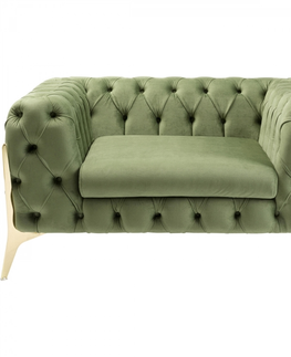 Relaxační křesla KARE Design Křeslo Bellissima Velvet - zelené, 120cm