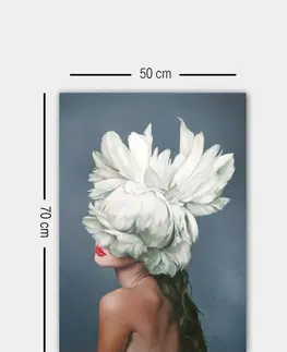 Obrazy Hanah Home Obraz WOMAN WITH WHITE FLOWER 50x70 cm