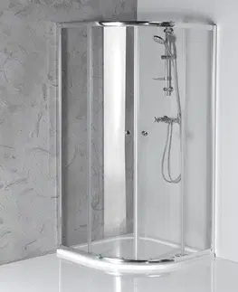 Sprchové zástěny AQUALINE ARLETA čtvrtkruhová sprchová zástěna 900x900, čiré sklo HLS900Y