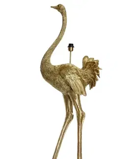 Lampy Bronzová antik stojací lampa pštros Ostrich bronze - 62*50*146 cm / E27 Light & Living 1735318