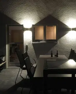 Venkovní nástěnná svítidla Lucande Betonově šedá venkovní nástěnná LED svítilna Riak