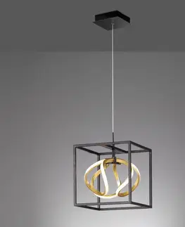 Závěsná světla FISCHER & HONSEL Závěsné svítidlo Gesa LED s kovovou klecí, jedno světlo