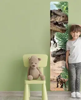 Samolepky na zeď Samolepky do dětského pokoje - Dětský metr s dinosaurem