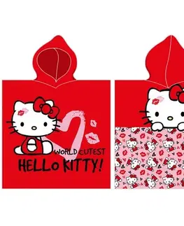 Ručníky Carbotex Dětské pončo Hello Kitty Nejroztomilejší na Světě, 55 x 110 cm