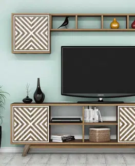 Obývací stěny a sestavy nábytku Televizní stěna INCI ořech bílá