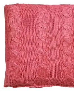 Dekorační polštáře Malinovo růžový pletený polštář Lodge Raspberry - 60*60cm Colmore by Diga 180-15-073