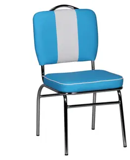 Židle do jídelny Retro židle Elivis Modrá/bílá