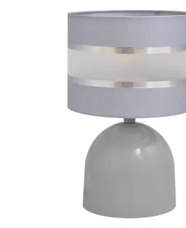 Lampy  Stolní lampa HELEN 1xE27/60W/230V šedá/stříbrná 