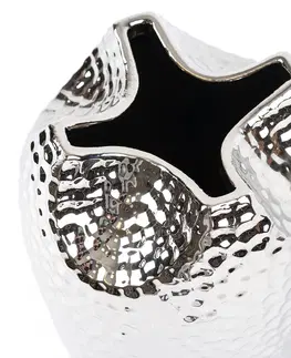 Vázy keramické Keramická váza Silver dots stříbrná, 29 cm