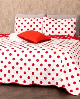 Přikrývky 4Home Přehoz na postel Červený puntík, 220 x 240 cm, 2 ks 50 x 70 cm