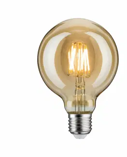 LED žárovky PAULMANN LED Globe 95 6,5 W E27 zlatá zlaté světlo 287.16