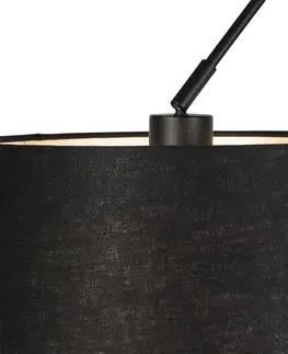 Zavesna svitidla Závěsná lampa s lněnými odstíny černá 35 cm - Blitz II černá