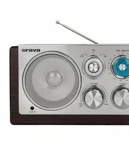 Elektronika Orava RR-19 B retro rádio, hnědá