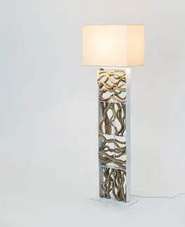 Stojací lampy Holländer Stojací lampa Tremiti, barva dřeva/béžová, výška 160 cm, dřevo