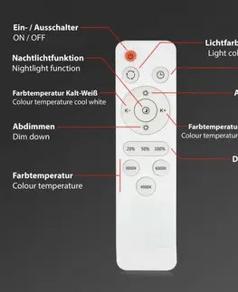 LED stropní svítidla BRILONER CCT LED přisazené svítidlo pr. 28 cm, 18 W, 2000 lm, stříbrná BRILO 3701-014