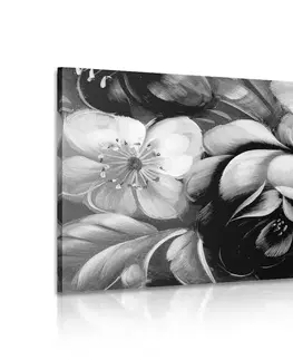 Černobílé obrazy Obraz svět květin v černobílém provedení