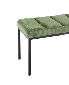Lavice do jídelny LuxD Designová lavice Bailey 80 cm zelený manšestr