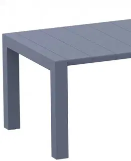 Zahradní stolky Rozkládací zahradní stůl 260+40 cm Tmavě šedá