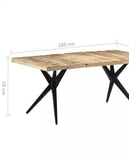 Jídelní stoly Jídelní stůl masivní dřevo / ocel Dekorhome 200x90x76 cm