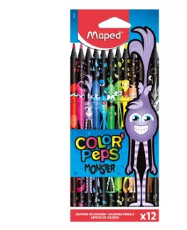 Hračky MAPED - Pastelky trojhranné "COLOR'PEPS MONSTER" sada 12 ks