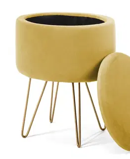 Taburety Ak furniture Taburet Lili s úložným prostorem žlutý