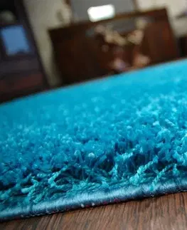 Koberce a koberečky Dywany Lusczow Kusový koberec SHAGGY Izebelie 5cm tyrkysový, velikost 350x400