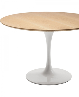 Kulaté jídelní stoly KARE Design Stůl Invitation Set Oak - bílý, Ø120 cm