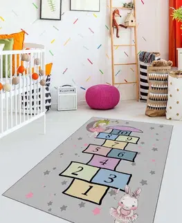 Koberce a koberečky Conceptum Hypnose Dětský koberec Skákací panák II 100x150 cm šedý