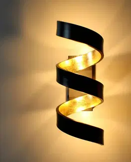 Nástěnná svítidla Eco-Light LED nástěnné světlo Helix, černo-zlaté, 26 cm