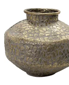 Dekorativní vázy Zlatá antik dekorační váza Gemma - Ø 27*21 cm Clayre & Eef 6Y4528
