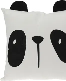 Polštáře Dětský polštář Safari tour Panda černobílá, 40 x 40 cm