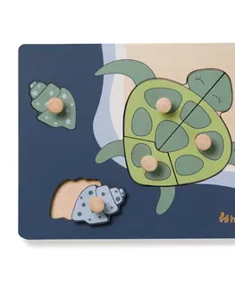 Hračky puzzle HAUCK - dřevěné Puzzle s úchyty Puzzle N Sort Turtle