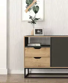 Komody Sofahouse Designová komoda Tadaaki 150 cm antracitová