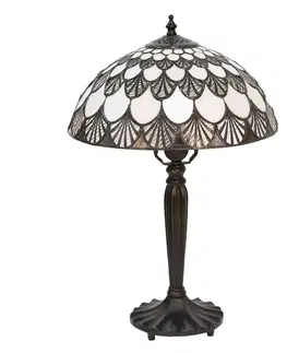 Stolní lampy Clayre&Eef Stolní lampa 5998 vzor mušlí, styl Tiffany