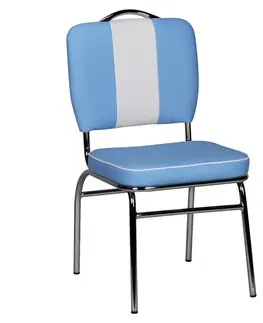 Židle do jídelny Retro Židle Elivis Modrá/bílá