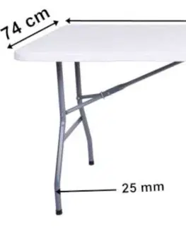 Zahradní stolky TZB Cateringový stůl PARTY WHITE 180 cm bílý